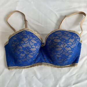 Aerie Blue/Nude Lightly Padded Underwire Convertible Bra Size Womens 34D